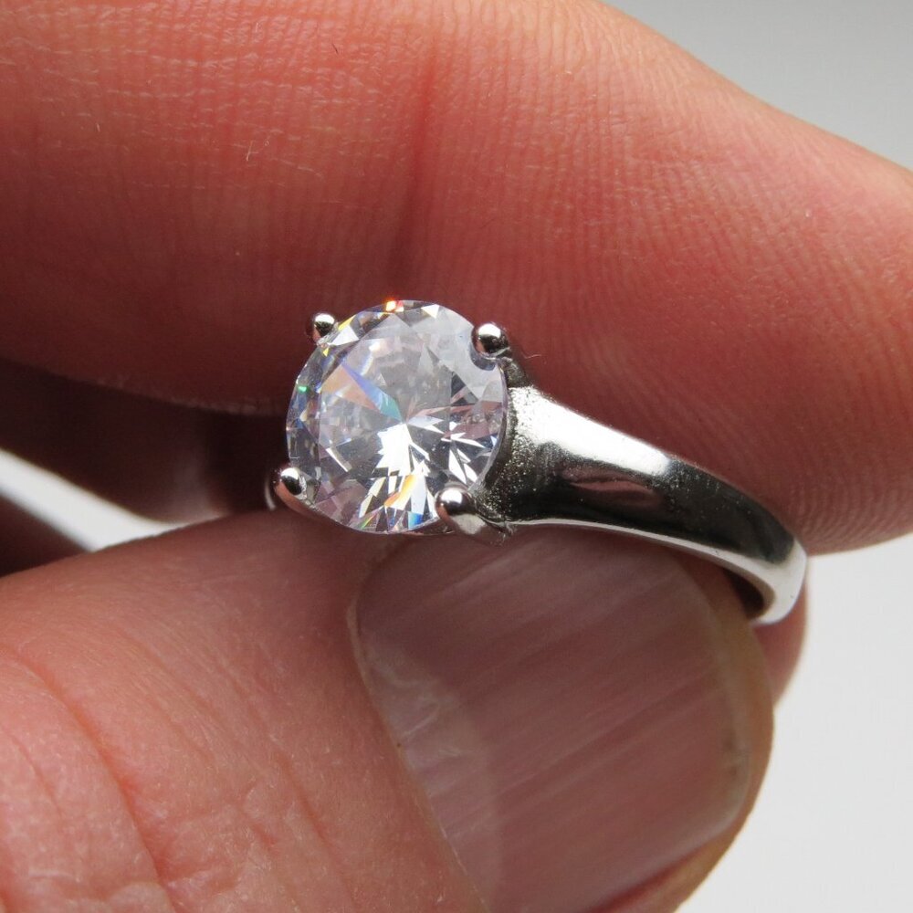 *925 Sterling Silver Diamond Engagement Ring